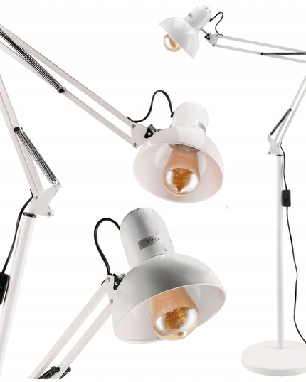 Stalinė LED lempa 1xE27 185CM Stabili + Reguliuojama BALTA