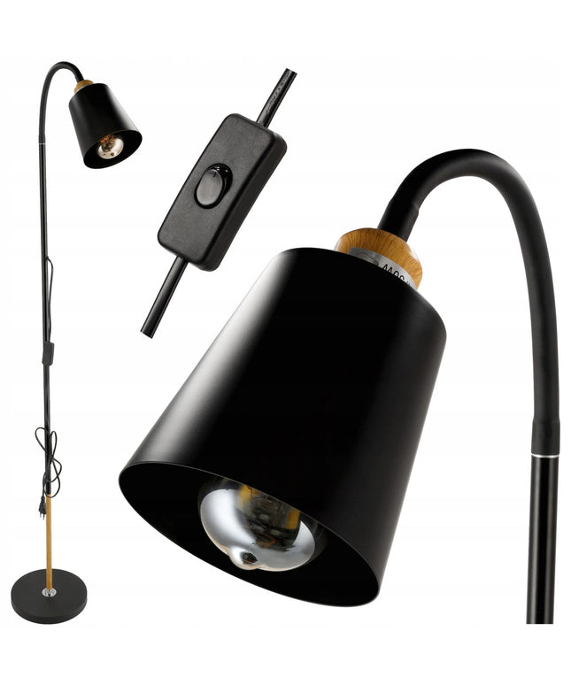 Pastatoma grindų lempa LED 1xE27 150cm LOFT skaitinė metalinė