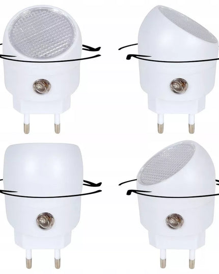 LED naktinė lemputė į rozetę su tamsos jutikliu