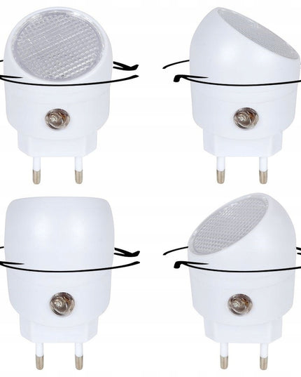 LED naktinė lemputė į rozetę su tamsos jutikliu