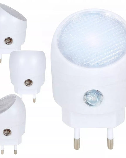 LED naktinė lemputė į rozetę su tamsos jutikliu