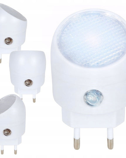 LED naktinė lemputė į rozetę su tamsos jutikliu