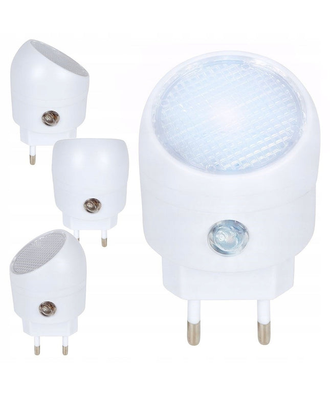LED naktinė lemputė į rozetę su tamsos jutikliu