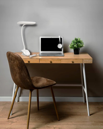 Stalinė LED lemputė su spaustuku, 5W, pritemdoma, su USB, 230V