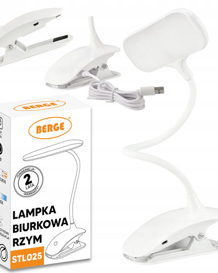 Stalinė LED lemputė su spaustuku, 5W, pritemdoma, su USB, 230V
