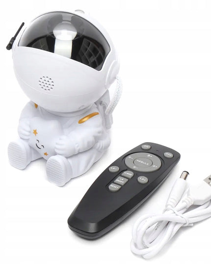 LED Naktinė Lemputė Žvaigždžių Projektorius Galaktikų Kosmoso Sėdintis Astronautas su Pultu