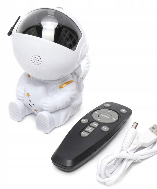 LED Naktinė Lemputė Žvaigždžių Projektorius Galaktikų Kosmoso Sėdintis Astronautas su Pultu