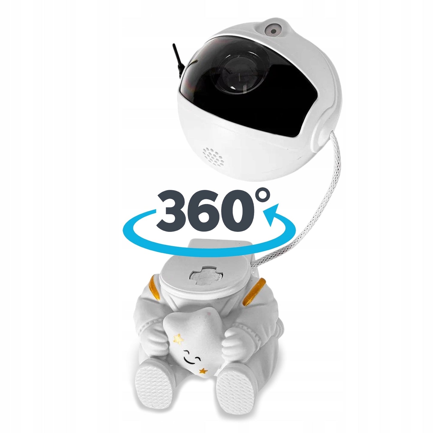 LED Naktinė Lemputė Žvaigždžių Projektorius Galaktikų Kosmoso Sėdintis Astronautas su Pultu