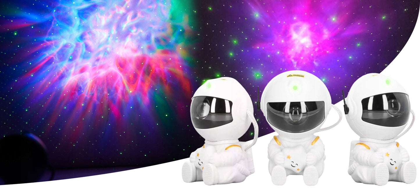 LED Naktinė Lemputė Žvaigždžių Projektorius Galaktikų Kosmoso Sėdintis Astronautas su Pultu