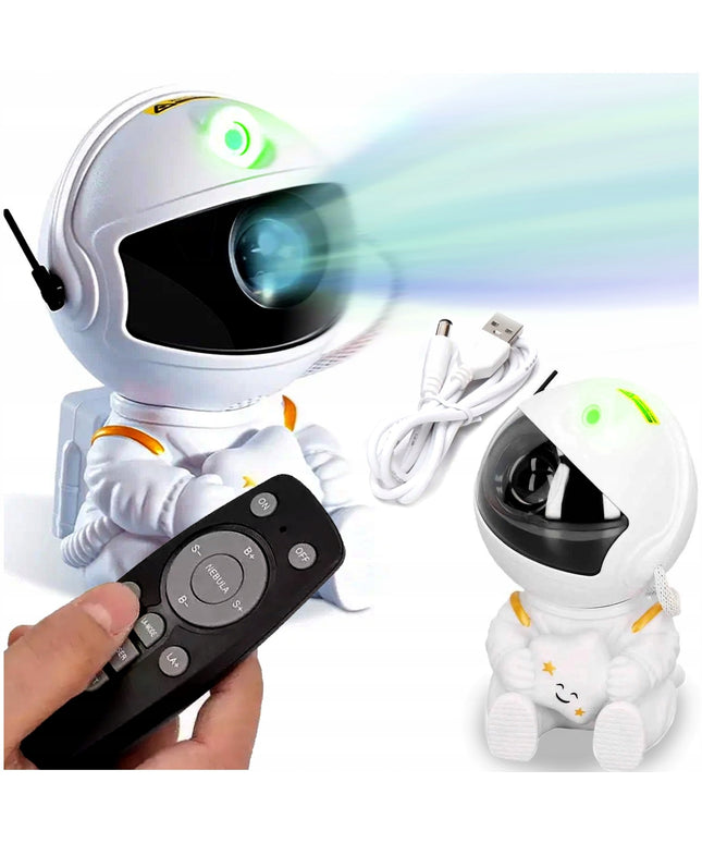LED Naktinė Lemputė Žvaigždžių Projektorius Galaktikų Kosmoso Sėdintis Astronautas su Pultu