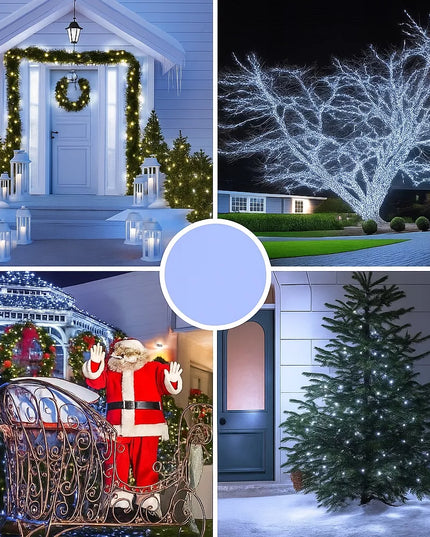 500 LED Kalėdų eglutės girlianda šaltai balta, skirta naudoti viduje ir lauke