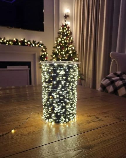Kalėdinės girliandos 1000 LED net 100m ant laidelio su pulteliu, ant ritės, USB BC
