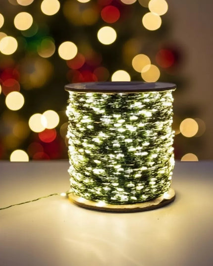 Kalėdinės girliandos 1000 LED net 100m ant laidelio su pulteliu, ant ritės, USB BC