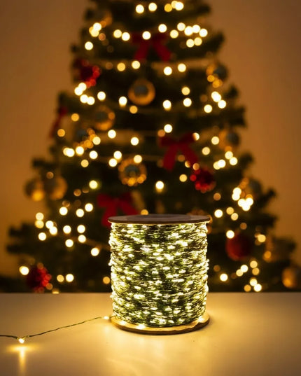 Kalėdinės girliandos 1000 LED net 100m ant laidelio su pulteliu, ant ritės, USB BC