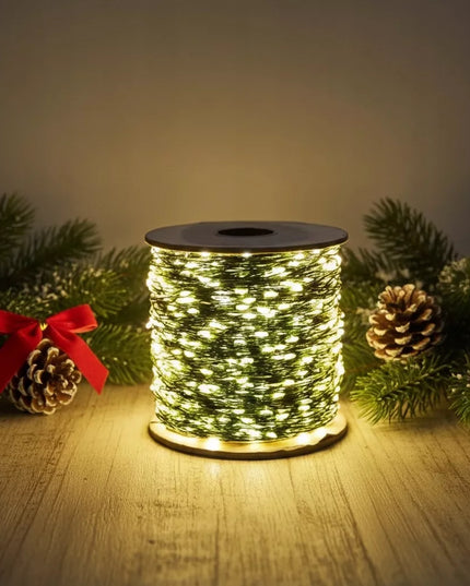 Kalėdinės girliandos 1000 LED net 100m ant laidelio su pulteliu, ant ritės, USB BC