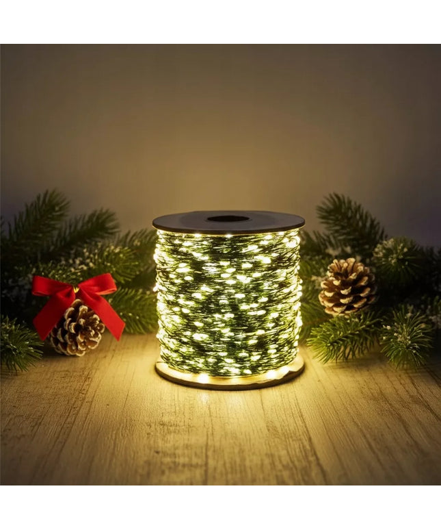Kalėdinės girliandos 1000 LED net 100m ant laidelio su pulteliu, ant ritės, USB BC