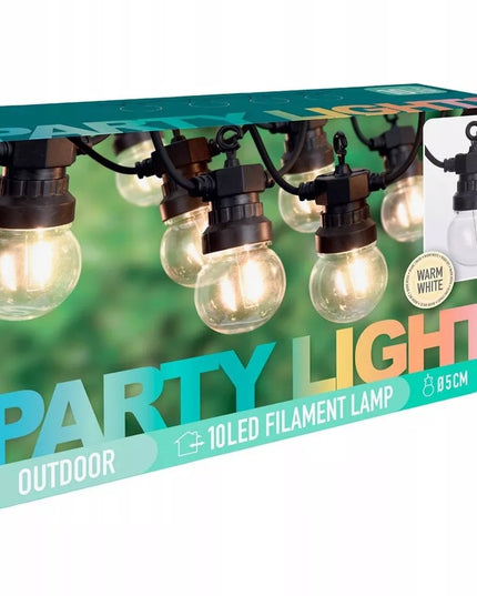Lauko girlianda 10 LED lempučių, sodo šviestuvų grandinė