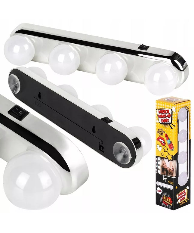 Lemputės ant veidrodžio, lempos su siurbtukais makiažo veidrodžiui, lempučių juosta