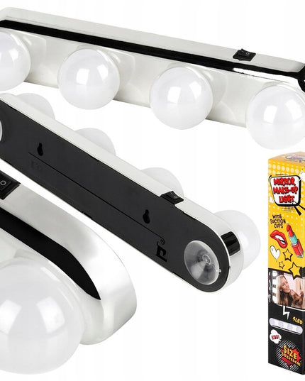 Lemputės ant veidrodžio, lempos su siurbtukais makiažo veidrodžiui, lempučių juosta