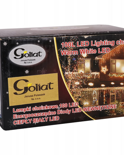 „Goliat“ 100 LED kalėdinė girlianda, skirta naudoti patalpose, šiltai balta šviesa