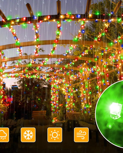 Heckermann RGB kalėdinė girlianda, 500 LED lempučių, 52 m, su nuotolinio valdymo pulteliu, IP44