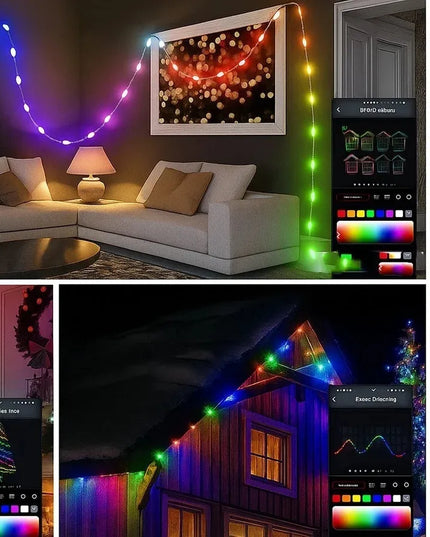 Išmanioji kalėdinė girlianda Przydasie.pl, 150 LED, USB, Bluetooth, programėlė ir pultelis, 15 m