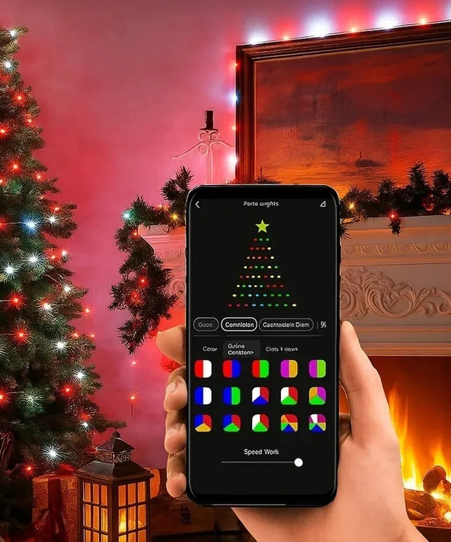 Išmanioji kalėdinė girlianda Przydasie.pl, 150 LED, USB, Bluetooth, programėlė ir pultelis, 15 m