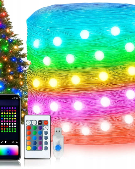 Išmanioji kalėdinė girlianda Przydasie.pl, 150 LED, USB, Bluetooth, programėlė ir pultelis, 15 m
