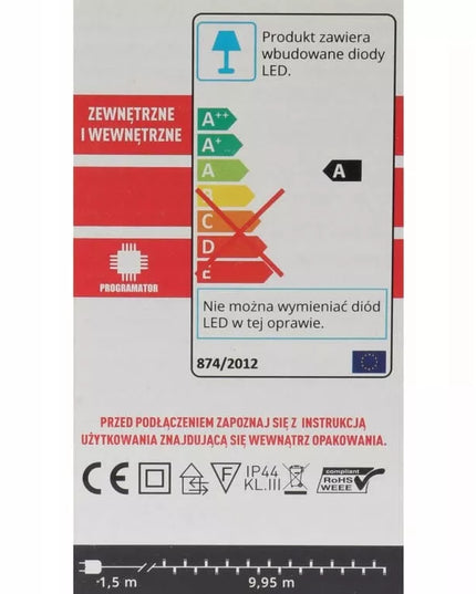 Kalėdinės lemputės CHOINKOWE 200 LED 8 funkcijos, su programatoriumi, 11,5 m laidas