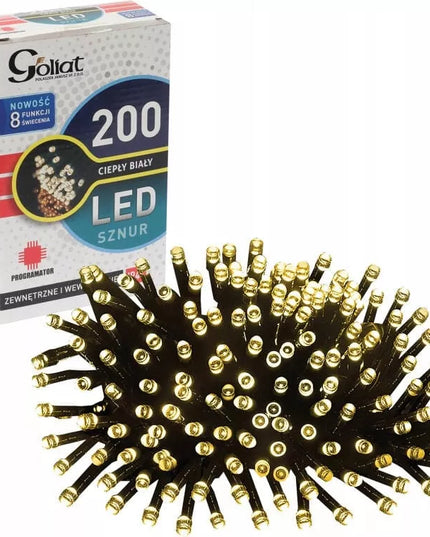 Kalėdinės lemputės CHOINKOWE 200 LED 8 funkcijos, su programatoriumi, 11,5 m laidas