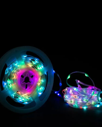 „Ecolight“ lauko kalėdinės girliandos, 200 RGB LED, 10 m, „Bluetooth“, USB