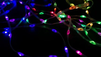 „Ecolight“ lauko kalėdinės girliandos, 200 RGB LED, 10 m, „Bluetooth“, USB