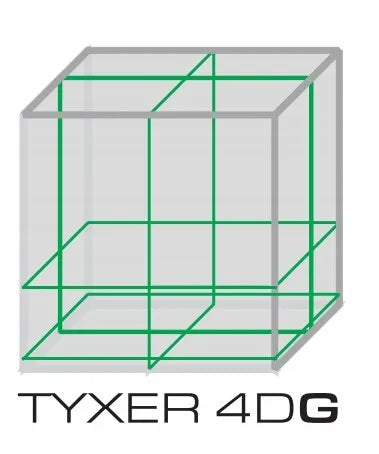Daugialinijinis lazeris PRO TYXER 4DG PLUS, rinkinys su žaliu spinduliu, lagaminu, akiniais ir laikikliu