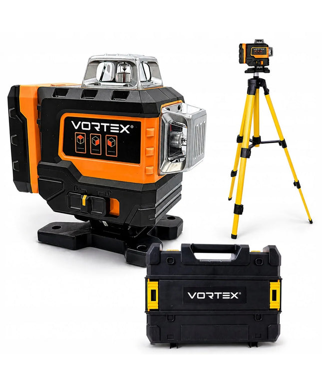 Kryžminis lazeris VORTEX VX9902 16 linijų 360° ŽALIAS + trikojis 2xAkumuliatorius