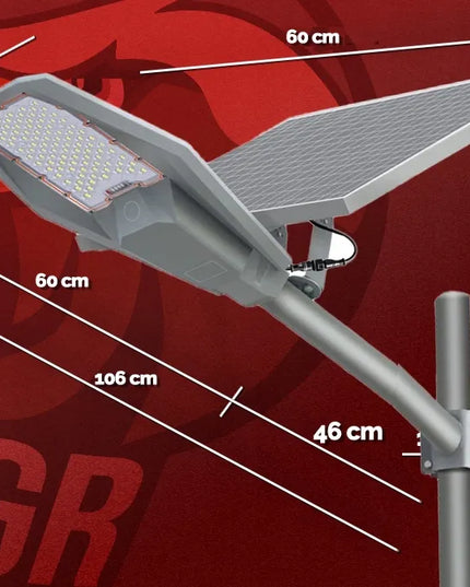 PREMIUM saulės energija maitinamas gatvių šviestuvas „300W“