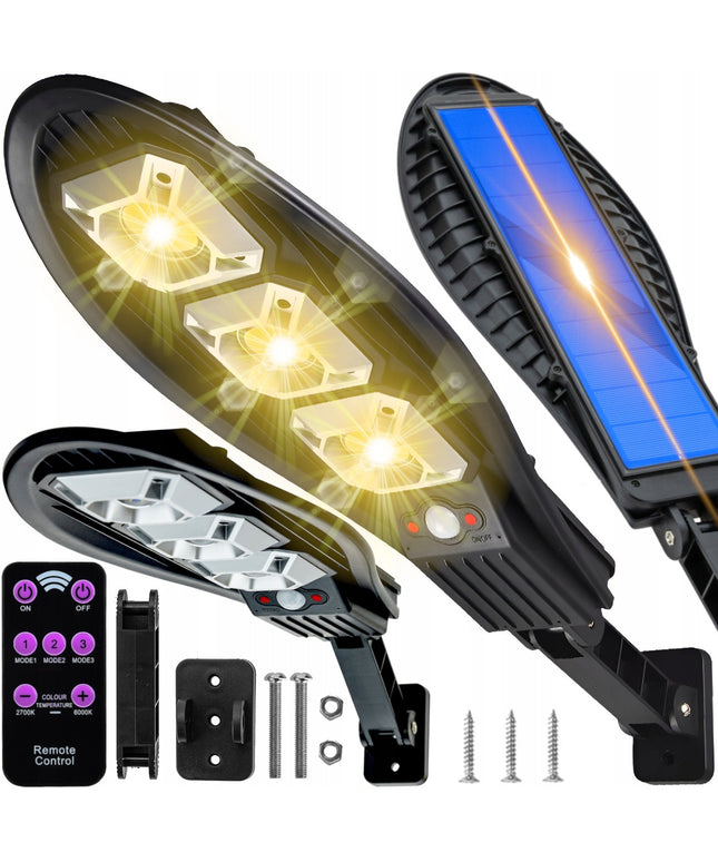 Lauko, sodo šviestuvas su saulės baterija 180W 3000lm