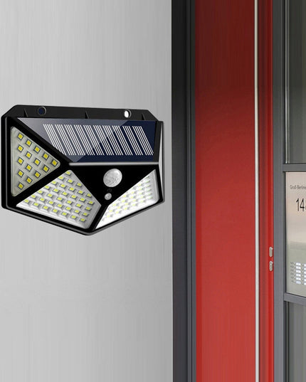 Lauko šviestuvas su saulės baterija ir judesio jutikliu 100 LED