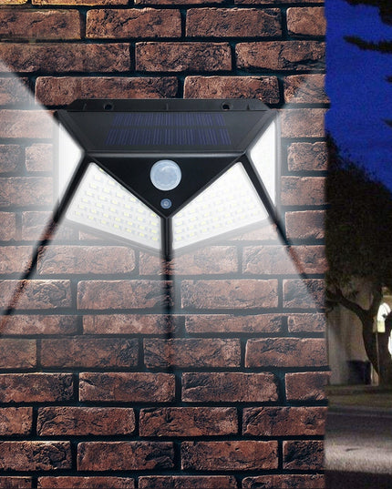 Lauko šviestuvas su saulės baterija ir judesio jutikliu 100 LED