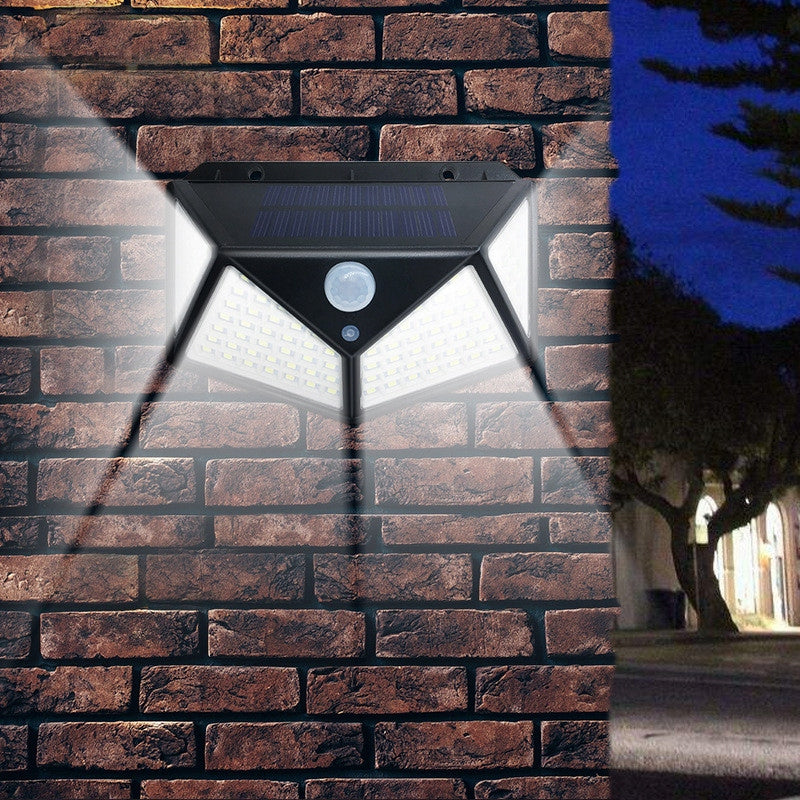 Lauko šviestuvas su saulės baterija ir judesio jutikliu 100 LED