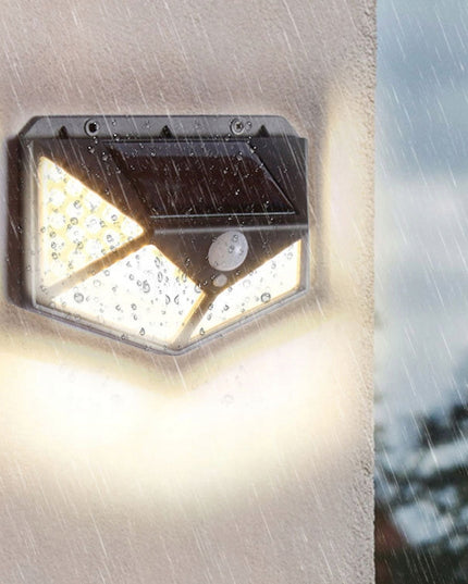 Lauko šviestuvas su saulės baterija ir judesio jutikliu 100 LED