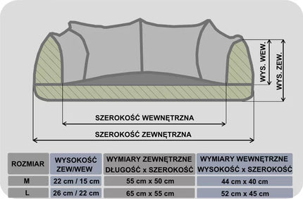 Guolis šuniui Hobbydog Nowy York, sofa L dydžio: 65x55 cm