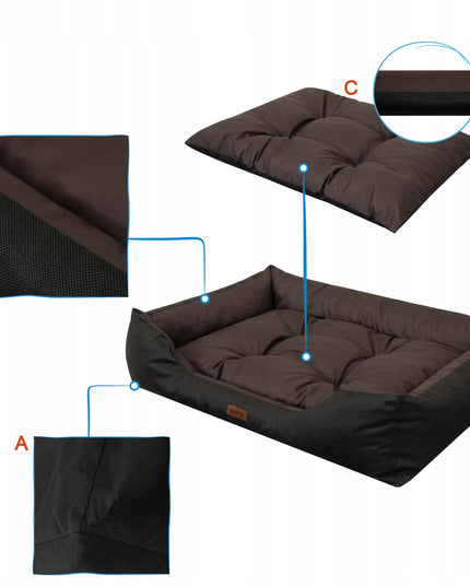 Didelio šuns guolis XXL 114x84 cm sofa lova narvelis aviganiui Doggy PUFFY