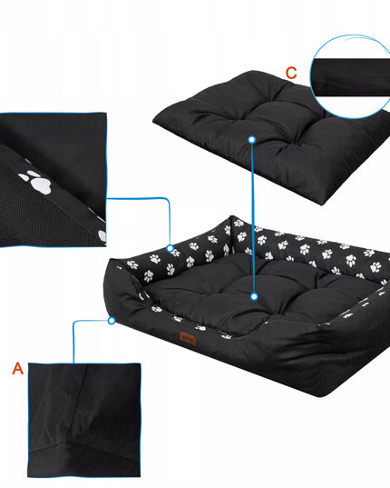 Doggy PUFFY XXXL šunų gultas 125x98cm – Patogi stačiakampė sofa jūsų augintiniui