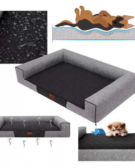Šuns gultas sofa Doggy VICTORIA XL 100x65 cm tamsiai pilkas