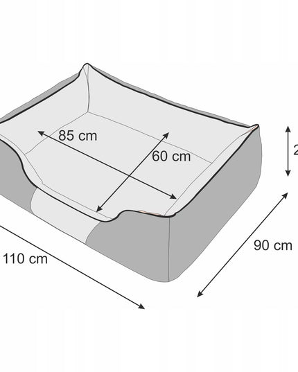Šuns guolis, vandeniui atspari ir nuimamu užvalkalu sofa XXL: 110x90 cm