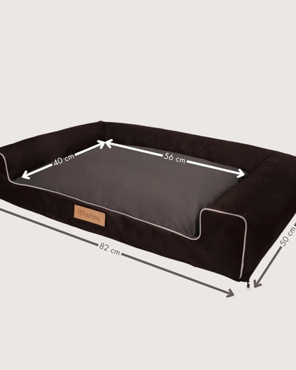 DOGESTE L dydžio vandeniui atsparus šuns guolis-sofa su nemokamu personalizuotu užrašu, 82 × 50 cm