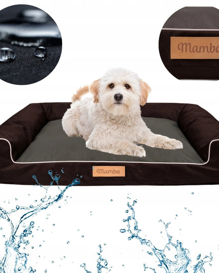 DOGESTE L dydžio vandeniui atsparus šuns guolis-sofa su nemokamu personalizuotu užrašu, 82 × 50 cm