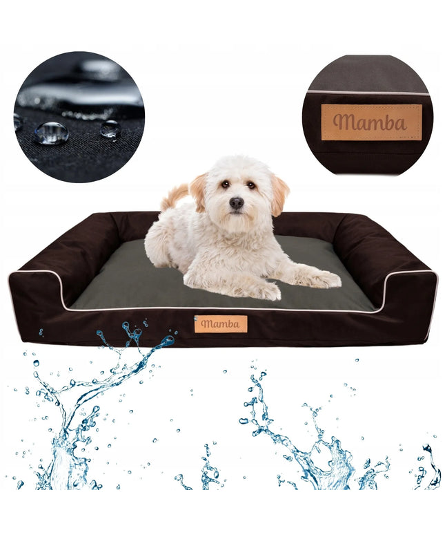 DOGESTE L dydžio vandeniui atsparus šuns guolis-sofa su nemokamu personalizuotu užrašu, 82 × 50 cm
