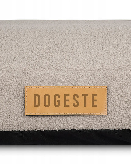 DOGESTE Teddy XL pilkas šuns guolis-sofa, 100 × 65 cm, su nemokamu personalizuotu užrašu
