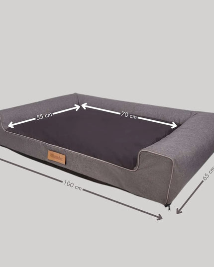 DOGESTE XL vandeniui atsparus šunų guolis-sofa su nemokamu siuvinėjimu, 100 × 65 cm